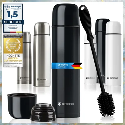 Image de Bouteille thermos à double paroi noire 500 ml