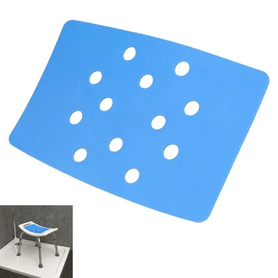 Produktbild von 2er Set Duschhocker Sitzkissen – gepolstert, selbstklebend, blau, atmungsaktiv, tragbar, für Senioren, Gehbehinderte & verletzte Personen, rutschfest