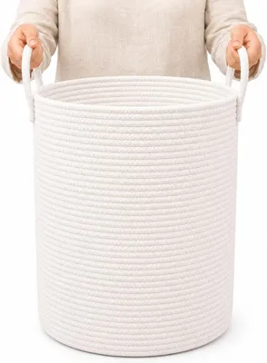 Image de Panier de rangement en coton, grand, 38x45 cm, pour les jouets et le linge