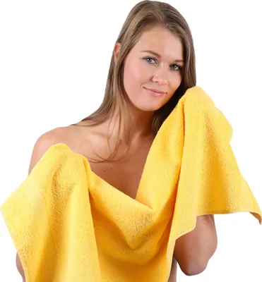Produktbild von Betz Handtuch PREMIUM 100% Baumwolle 50x100 cm Gesicht- Hände- Körper- Handtuch Farbe - gelb