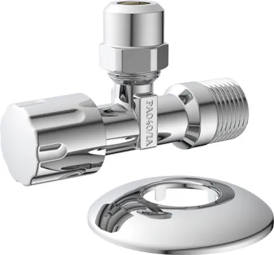 Produktbild von KIRCHHOFF Eckventil, 3/8AG x 3/8AG x 10 mmQ, mit Schubrosette