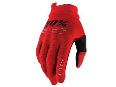 Produktbild von 100% iTrack Fahrrad Handschuhe Farbe: Rot, Grösse: 2XL
