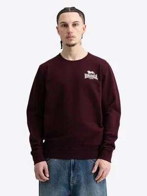 Obrázok produktu pre Pánska mikina s okrúhlym výstrihom, úzky strih LONGRIDGE Oxblood/Ecru XL Lonsdale