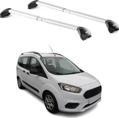 Produktbild von Dachträger für Ford Courier Tourneo 2013-2025 3-5 tür 100kg Alu Silber 2x ABE