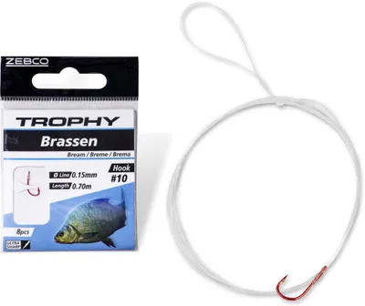 Produktbild von Zebco Trophy Brassen Vorfachhaken Hakengröße 10 rot Vorfach 70cm