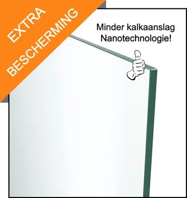 Produktbild von Inloopdouche 100 x 200 cm aus transparentem Sicherheitsglas, 8 mm, mit Aluminiumprofil und Nano-Beschichtung