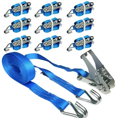 Produktbild von 2-teilige Spanngurte mit Ratsche und Haken - 4 m Ladungssicherung für Transport