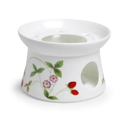 Produktbild von Stövchen MIRELLA mit Erdbeeren rund weiß rot D. 12,5cm Porzellan TeaLogic