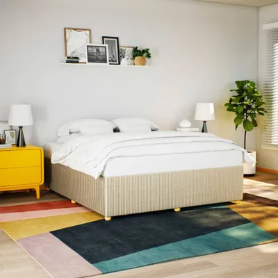 Produktbild von vidaXL Bettgestell ohne Matratze Creme 180x200 cm Stoff