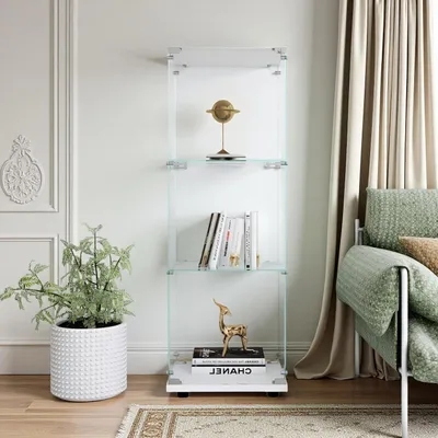 Image de Vitrine réfrigérée avec éclairage LED, 3 étagères, 1 porte, dimensions 42 x 36 x 125 cm, couleur blanche