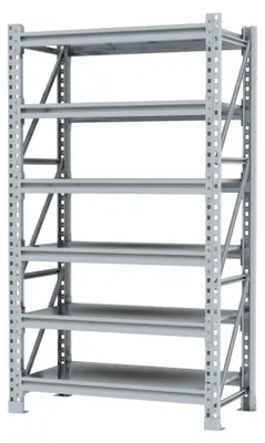 Produktbild von Povag Schwerlastregal, 900 kg Fachlast, Lagerregal mit 6 Ebenen, 200x114x60 cm