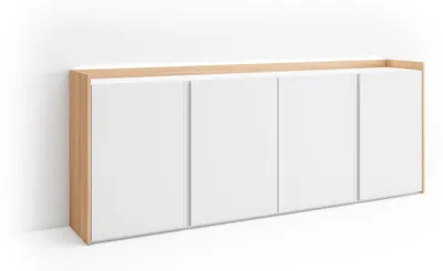 Produktbild von Sideboard Holzeffekt weiß und eiche 207x35x80cm mit Led