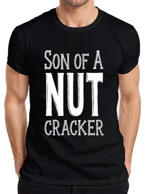Productafbeelding van SON OF A NUT CRACKER - Kerstmis - Grappige cadeautip - Heren T-shirt, zwart, XXL