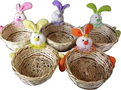 Zdjęcie produktu dla Koszyk z głową zająca w 5 kolorach 22x16 cm