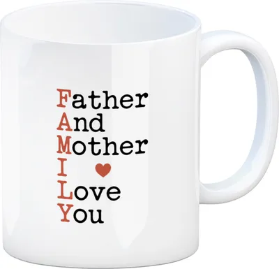 Produktbild von FAMILY Herz Kaffeebecher für Eltern