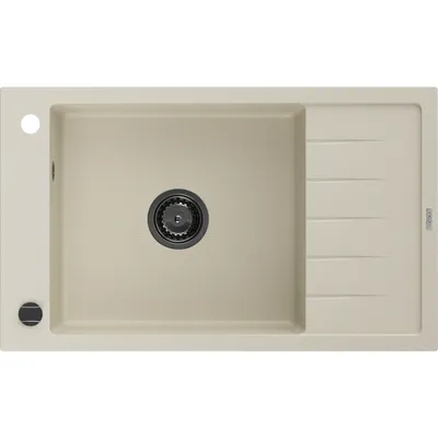 Obrázek produktu pro Mexen Elias 1-miskový granitový dřez s odkapávačem 795 x 480 mm, Béžová, sifon Černá - 6511791005-69-B