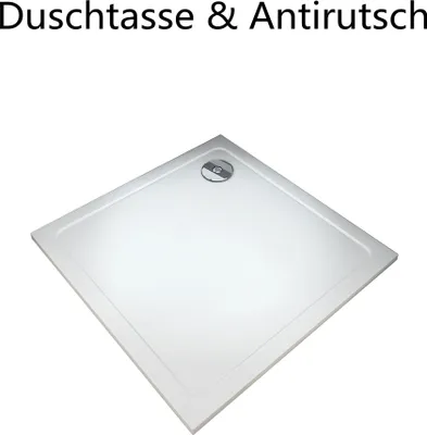 Produktbild von Duschparadies GmbH, Duschwanne, Acryl, Weiß, 100x100 cm, Quadratisch, Flach, Antirutsch, Ebenerdig, Ohne Ablaufgarnitur