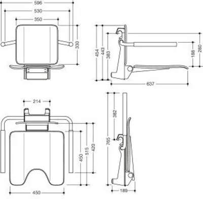 Produktbild von HEWI 900.51.11160 AS Einhängesitz mit Armlehnen