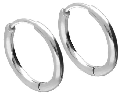 Produktbild von Chirurgenstahl Ohrclicker Creolen Silber Innendurchmesser: 10mm + Designstärke: 1,6 mm (0,8 mm Stabstärke)mm