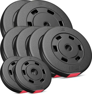 Produktbild von Hop-Sport 50kg Hantelscheiben 30 mm - Gewichte Hantel Sets 2x10, 4x5, 4x2,5 kg