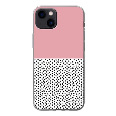 Produktbild von MuchoWow® Handyhülle Schutzhülle Hülle für iPhone 13 Polka dots - Schwarz - Rosa Silikon Softcase Handy Hülle - Karteninhaber