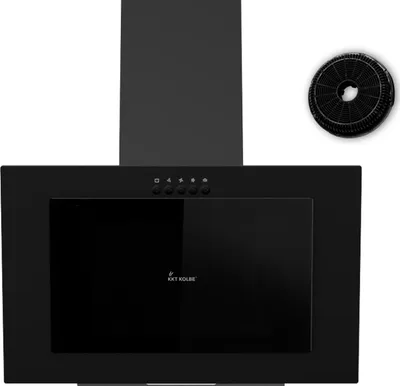 Produktbild von KKT KOLBE Dunstabzugshaube 60 cm | Umluft | Abluft | Wandhauben Kopffrei | Edelstahl | schwarz | Glas | LED-Beleuchtung | Druckknopf Bedienung | VTH601S