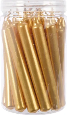 Obrázek produktu pro Sada 22 zlatých voskových svíček 10,5 cm