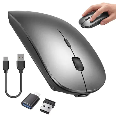 Obrázok produktu pre Bezdrôtová myš Bluetooth, USB-C a USB-A, s možnosťou nabíjania a moderným dizajnom