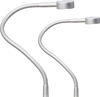 Produktbild von kalb | LED Leseleuchte Bettlampe Flexleuchte chrom silbergrau Touch Schalt Silbergrau / Alu eloxiert 2er Set