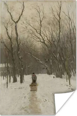Produktbild von MuchoWow® Poster Winter in den Wäldern von Scheveningen - Gemälde von Anton Mauve 20x30 cm - Papierdruck