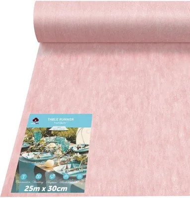 Zdjęcie produktu dla Różowy bieżnik z polaru 25 m x 30 cm – dekoracja stołu