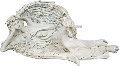 Produktbild von Deko Engel Figur Schutzengel mit Vogel Grabdeko Grabschmuck Skulptur Eule Statue