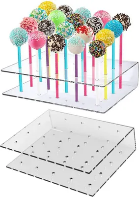 Produktbild von 1x Cake Pop Ständer, 20 Löcher Lollipop Holder, Lutscher Halter, für Hochzeit Geburtstag Dessert Tisch Party Deko