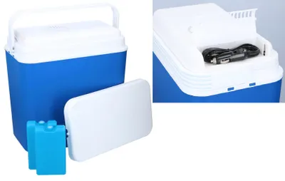 Obrázok produktu pre chladiaci box na 12 V s prídavným vekom do auta, lode alebo obytného auta, objem 22 litrov, 2 chladiace prvky cca 39,5 x 40 x 24 cm