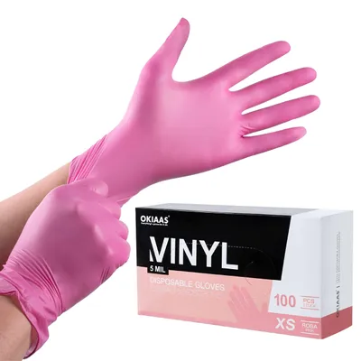 Image de Gants jetables, rose, taille XS