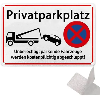 Produktbild von Parken Verboten Schild Aluminium 30x20cm mit Trägerkleber