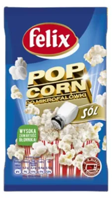 Obrázek produktu pro Felix Popcorn Solony Przekąska Kukurydziana do Mikrofalówki 90 g
