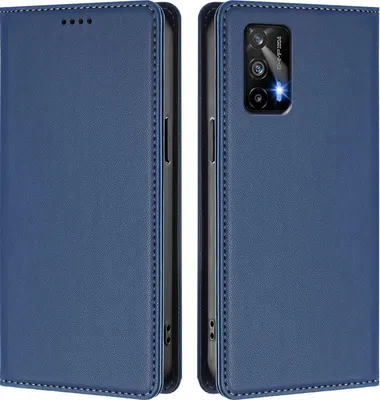 Produktbild von Handyhülle für Realme GT 5G/Realme GT Neo, Kunstleder Klapphülle Stoßfeste Magnetische Hülle mit Ständer Dunkelblau