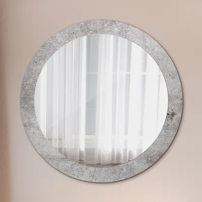Produktbild von Ø80cm Modern Spiegel - Wandspiegel Wandmontage- Schlafzimmer - Grau Beton