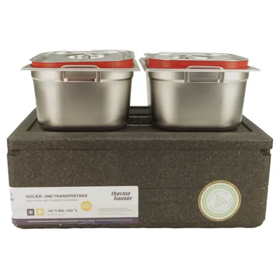 Immagine prodotto di EPP Thermohauser cool box Thermobox transport box incl. 2x GN 1/2 150mm con maniglie a goccia+coperchio anello in silicone #1