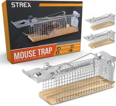 Produktbild von Strex Strex Mausefalle für drinnen und draußen - tierfreundlich - Lebendfalle - 2 Stück