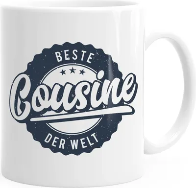 Produktbild von Kaffeetasse Beste Cousine der Welt Geschenk Geschenktasse MoonWorks® weiß unisize