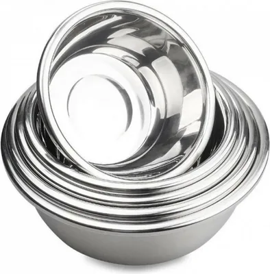 Produktbild von 3x Edelstahl Schüssel Rührschüssel Küchenschüssel 19cm Metallschale Salatschüssel Rund