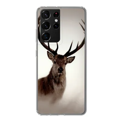 Produktbild von MuchoWow® Handyhülle Schutzhülle Hülle für Samsung Galaxy S21 Ultra Porträt - Hirsch - Geweih Silikon Softcase Handy Hülle - Mobiltelefon