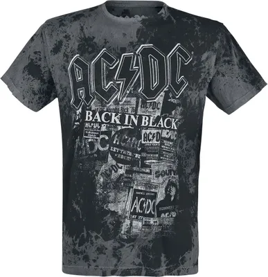 Produktbild von AC/DC T-Shirt Herren Back in Black grau/schwarz Band-Merch, Bands 100% Baumwolle S
