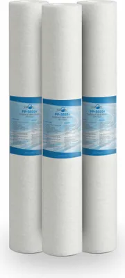 Obrázek produktu pro Bellerofonte sedimentační filtr vodní filtr meltblown filtr 20 palců 50 mikronů z polypropylenu. Odstraňuje písek, částečky rzi a suspendované nečistoty do 50 mikronů, 3 kusy