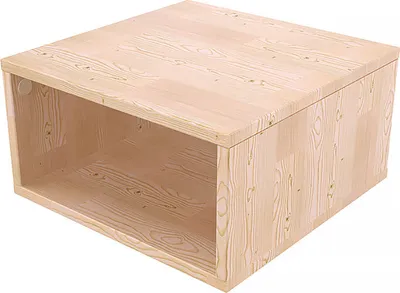 Produktbild von Aufbewahrungswürfel Holz 50x50 cm - Naturlack