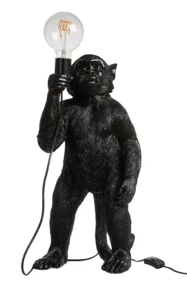 Produktbild von J-Line Lampe Affe Stehend Poly Schwarz