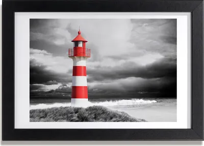 Produktbild von Bild 30x20 MDF-Rahmen, Wandkunst Leuchtturm