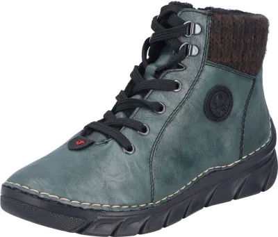 Productafbeelding van Rieker dameslaars met sportieve zool en warme voering, model 55040, maat: 37 EU, kleur: groen